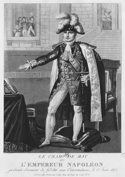 1815年6月1日に憲法に忠実であることを誓う「シャンドマイ」またはナポレオン皇帝 作： French School